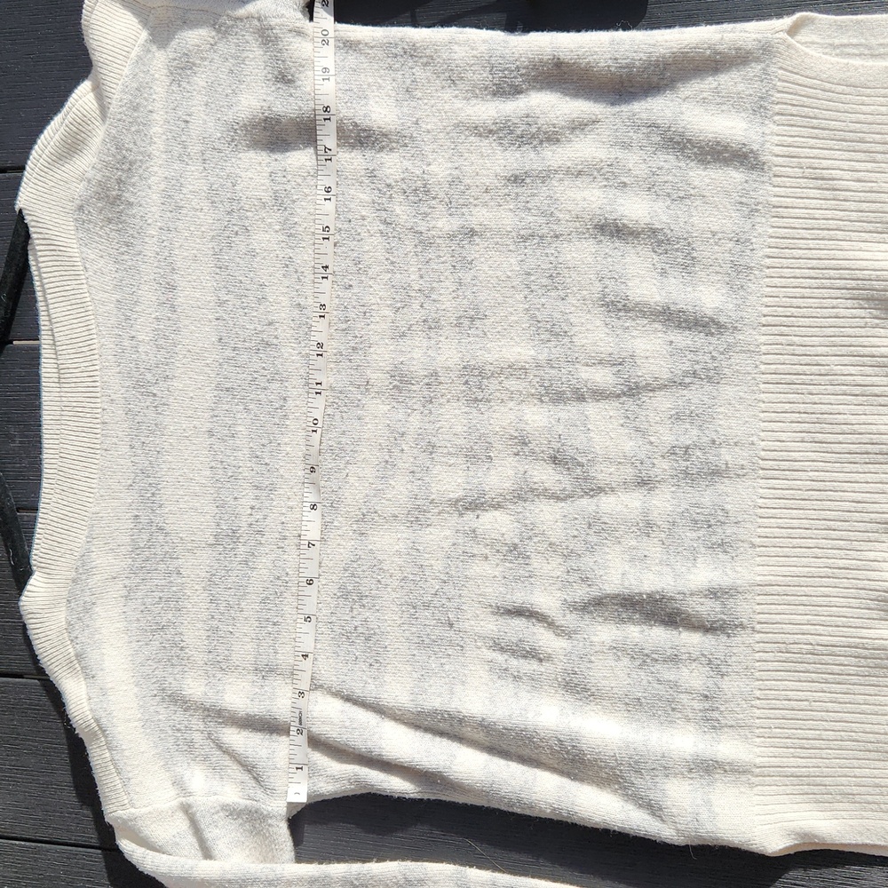 ANN TAYLOR LOFT Tiger Striped Sweater Gray Cream Ivory Animal Print WOOL Blend - Picture 5 of 6